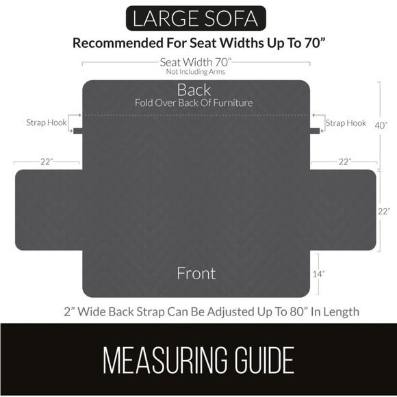 Couch Slip Cover | Sofa Shield | 70” - Picture 4 of 5